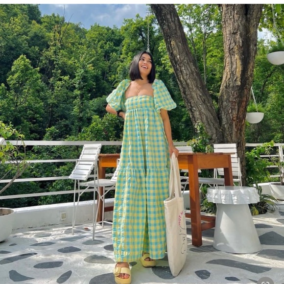 Zara Dresses & Skirts - ZARA Gingham Print Maxi Dress